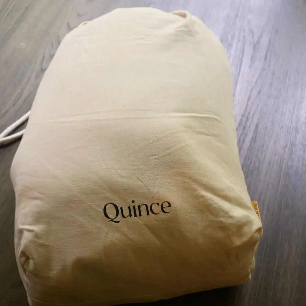 Quince Linen Duvet Cover in Beige Size Queen